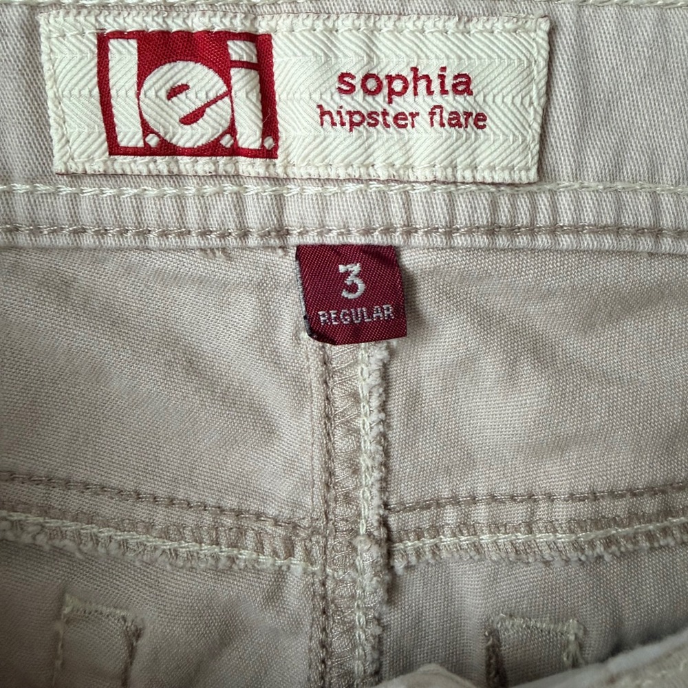 Y2K lei Sophia Hipster Flare Jeans Low Rise Khaki Size‎ 3 Junior Girls 0 Women's - Picture 4 of 6